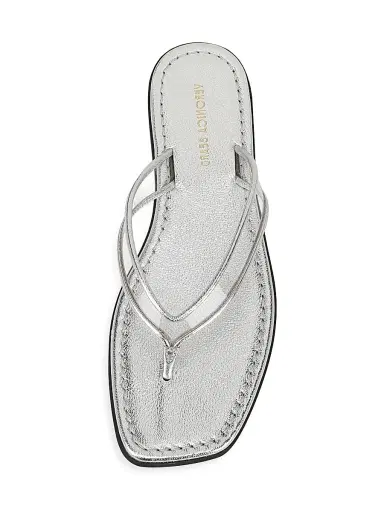 Veronica Beard Women's Clea Leather Flat Sandals - Clear Silver - Size 12 | Thumbnail 4 Veronica Beard Women's Clea Leather Flat Sandals - Clear Silver - Size 12 | Thumbnail 4