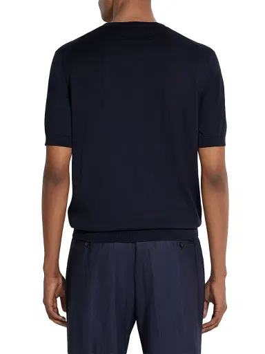 Zegna Men's Cotton Crewneck T-Shirt - Navy Blue - Size 50 | Thumbnail 3 Zegna Men's Cotton Crewneck T-Shirt - Navy Blue - Size 50 | Thumbnail 3