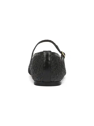 Veronica Beard Women's Ellie Faux Raffia Weave Mary Janes - Black - Size 9.5 | Thumbnail 3