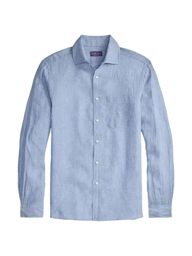 Men's Linen Chambray Shirt - Infinity Blue