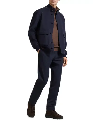 Zegna Men's Cotton and Wool Pants | Thumbnail 6 Zegna Men's Cotton and Wool Pants | Thumbnail 6