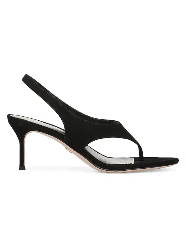 Veronica Beard Women's Talon 65MM Suede Thong Sandals - Black