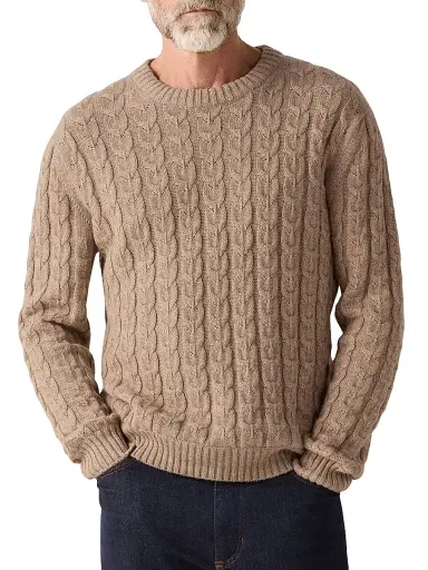 Zegna Men's Linen Cashmere and Silk Crewneck Sweater - Beige - Size 46 | Thumbnail 2