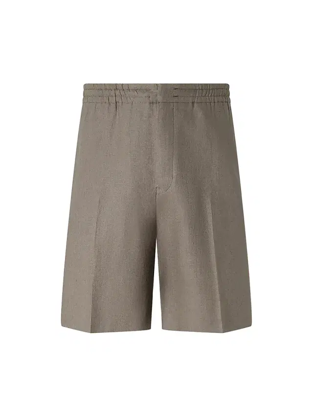 Zegna Men's Oasi Lino Shorts - Dark Taupe