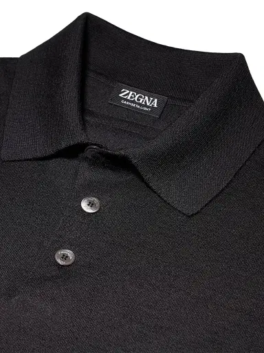 Zegna Men's Cashseta Polo Shirt - Black - Size 48 | Thumbnail 4