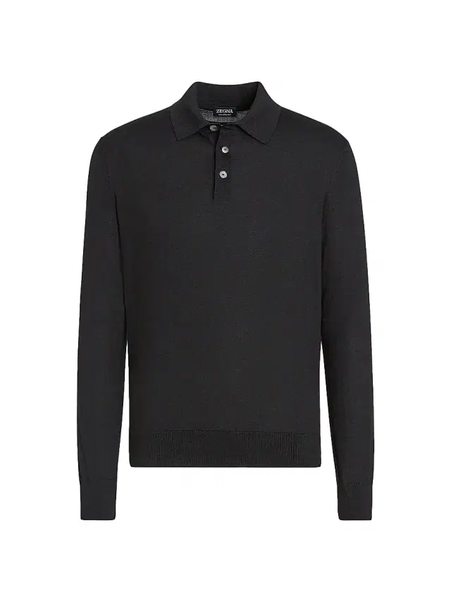 ZEGNA Men's Cashseta Polo Shirt - Black