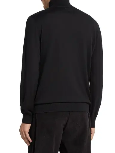 ZEGNA Men's Cashseta Turtleneck Sweater - Black | Thumbnail 4 ZEGNA Men's Cashseta Turtleneck Sweater - Black | Thumbnail 4