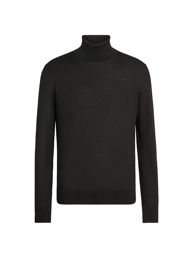 ZEGNA Men's Cashseta Turtleneck Sweater - Black