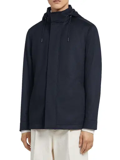Zegna Men's Oasi Cashmere Elements Cima Overjacket - Navy Blue - Size 48 | Thumbnail 2