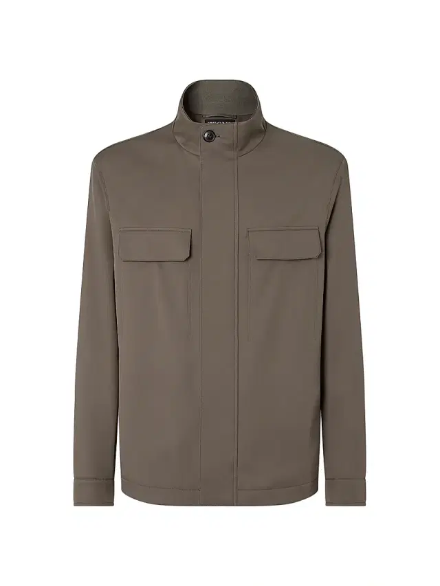 ZEGNA Men's Microfiber Motorin 125CC Field Jacket - Dark Taupe
