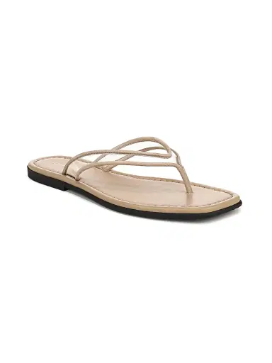 Veronica Beard Women's Clea Leather Flat Sandals - Clear Sand | Thumbnail 2 Veronica Beard Women's Clea Leather Flat Sandals - Clear Sand | Thumbnail 2