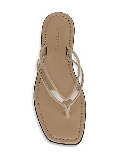 Veronica Beard Women's Clea Leather Flat Sandals - Clear Sand | Thumbnail 4 Veronica Beard Women's Clea Leather Flat Sandals - Clear Sand | Thumbnail 4