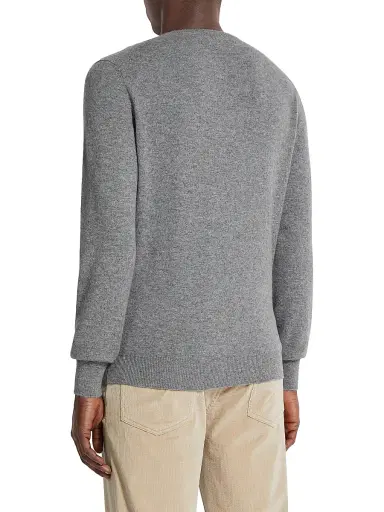 ZEGNA Men's Oasi Cashmere Crewneck T-Shirt - Grey Melange | Thumbnail 3 ZEGNA Men's Oasi Cashmere Crewneck T-Shirt - Grey Melange | Thumbnail 3