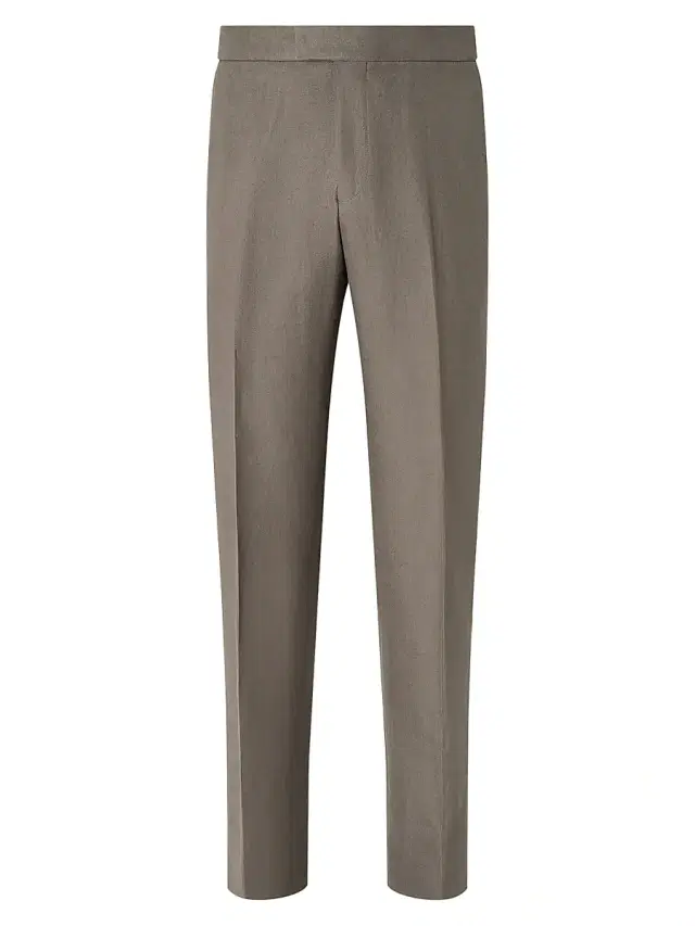 ZEGNA Men's Oasi Lino Pants - Dark Taupe