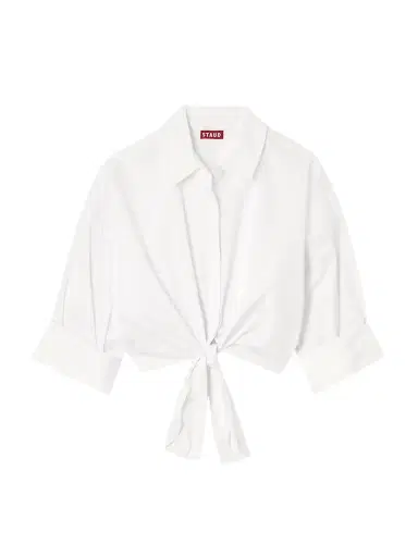 Staud Lisa Knotted Cotton Poplin Shirt | Thumbnail 1 Staud Lisa Knotted Cotton Poplin Shirt | Thumbnail 1