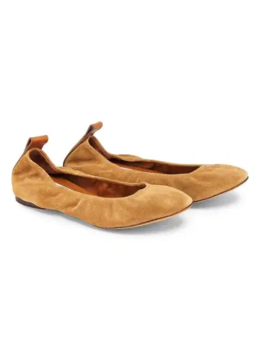 Lanvin Women's Ballerina Suede Flats - Brown | Thumbnail 2