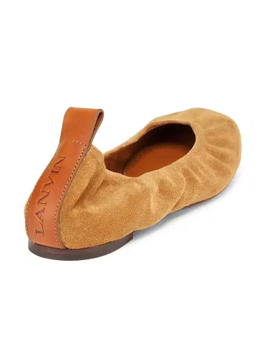 Lanvin Women's Ballerina Suede Flats - Brown | Thumbnail 3