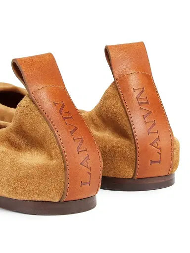 Lanvin Women's Ballerina Suede Flats - Brown | Thumbnail 5