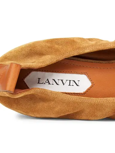Lanvin Women's Ballerina Suede Flats - Brown | Thumbnail 6