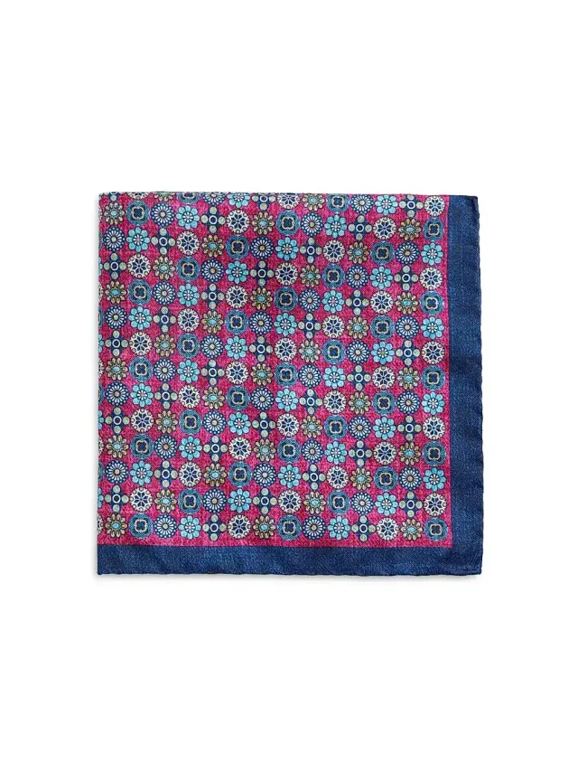Saks Fifth Avenue Men's Floral Silk Pocket Square - Pink