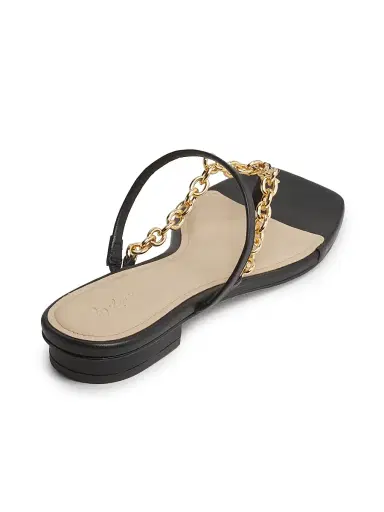 22élevé Women's Chain-Detailed Leather Sandals - Black | Thumbnail 3