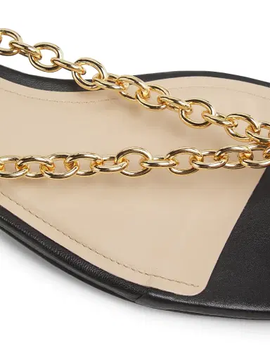 22élevé Women's Chain-Detailed Leather Sandals - Black | Thumbnail 6