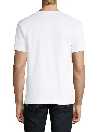 Comme des Garçons PLAY Men's Two Heart Camo Cotton Tee - White - Size Small | Thumbnail 5