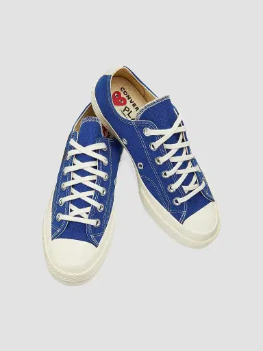 Comme des Garçons PLAY CdG PLAY x Converse Women's Chuck Taylor All Star Peek-A-Boo Low-Top Sneakers - Blue - Size 6 | Thumbnail 4