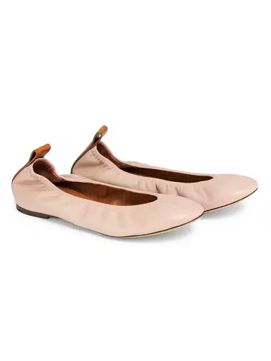 Lanvin Women's Leather Ballerina Flats - Dark Beige | Thumbnail 2