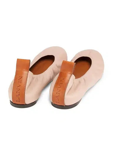 Lanvin Women's Leather Ballerina Flats - Dark Beige | Thumbnail 3