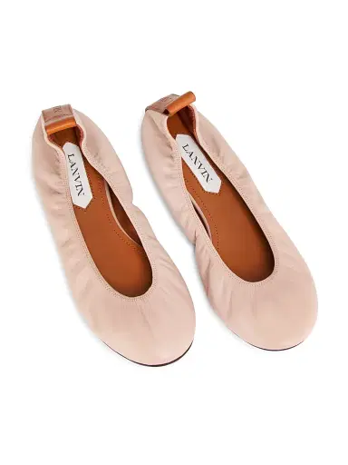 Lanvin Women's Leather Ballerina Flats - Dark Beige | Thumbnail 4