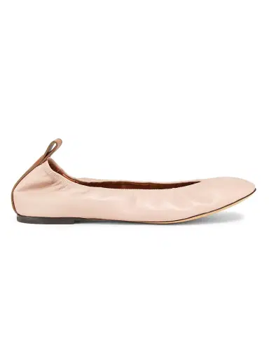 Lanvin Women's Leather Ballerina Flats - Dark Beige | Thumbnail 1