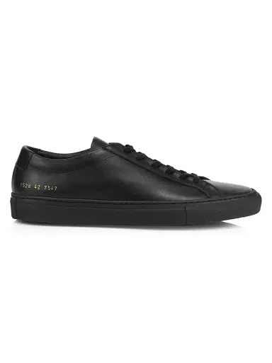 Common Projects Men's Original Achilles Leather Low-Top Sneakers - Black - Size 14 | Thumbnail 1 Common Projects Men's Original Achilles Leather Low-Top Sneakers - Black - Size 14 | Thumbnail 1