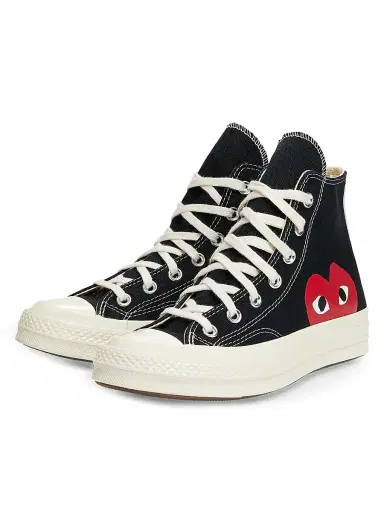 Comme des Garçons PLAY CdG PLAY x Converse Women's Chuck Taylor All Star Peek-A-Boo High-Top Sneakers - Black - Size 10.5 | Thumbnail 2