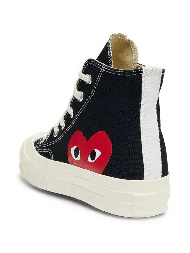 Comme des Garçons PLAY CdG PLAY x Converse Women's Chuck Taylor All Star Peek-A-Boo High-Top Sneakers - Black - Size 10.5 | Thumbnail 3