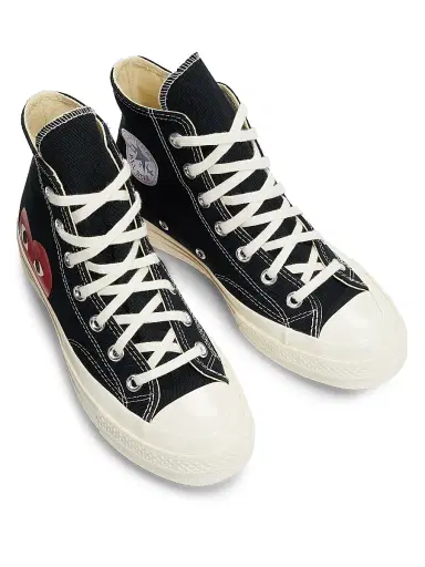 Comme des Garçons PLAY CdG PLAY x Converse Women's Chuck Taylor All Star Peek-A-Boo High-Top Sneakers - Black - Size 10.5 | Thumbnail 4