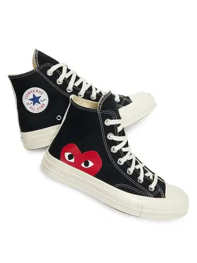 Comme des Garçons PLAY CdG PLAY x Converse Women's Chuck Taylor All Star Peek-A-Boo High-Top Sneakers - Black - Size 10.5 | Thumbnail 5