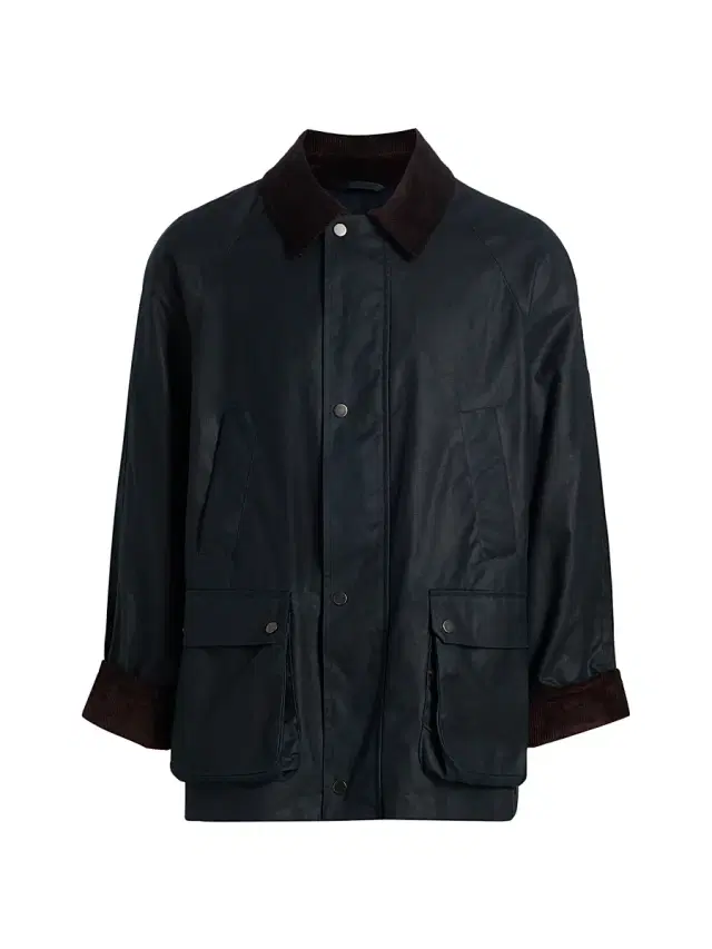 Men's COLLECTION British Waxed Cotton Canvas Jacket - Navy