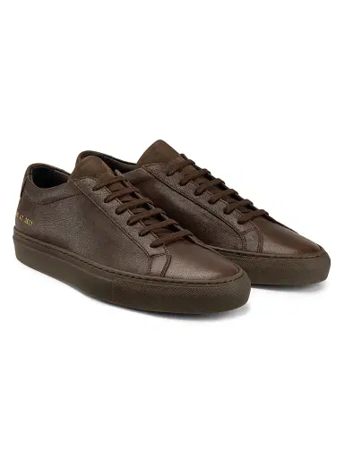 Common Projects Men's Achilles Premium Leather Low-Top Sneakers - Brown - Size 12 | Thumbnail 2 Common Projects Men's Achilles Premium Leather Low-Top Sneakers - Brown - Size 12 | Thumbnail 2