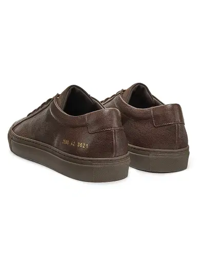 Common Projects Men's Achilles Premium Leather Low-Top Sneakers - Brown - Size 12 | Thumbnail 3 Common Projects Men's Achilles Premium Leather Low-Top Sneakers - Brown - Size 12 | Thumbnail 3