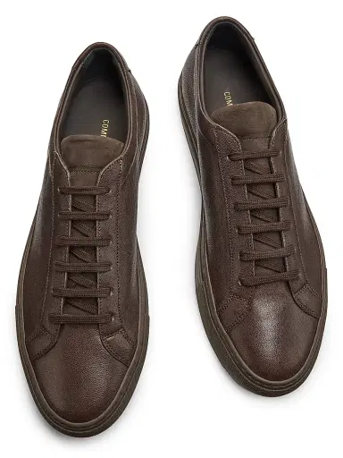 Common Projects Men's Achilles Premium Leather Low-Top Sneakers - Brown - Size 12 | Thumbnail 4 Common Projects Men's Achilles Premium Leather Low-Top Sneakers - Brown - Size 12 | Thumbnail 4