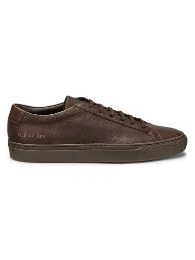 Common Projects Men's Achilles Premium Leather Low-Top Sneakers - Brown - Size 12 | Thumbnail 1 Common Projects Men's Achilles Premium Leather Low-Top Sneakers - Brown - Size 12 | Thumbnail 1
