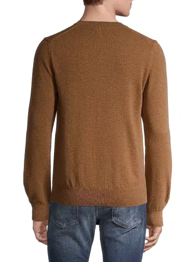 Comme des Garçons PLAY Men's Play Double Heart V-Neck Pullover - Brown | Thumbnail 5 Comme des Garçons PLAY Men's Play Double Heart V-Neck Pullover - Brown | Thumbnail 5