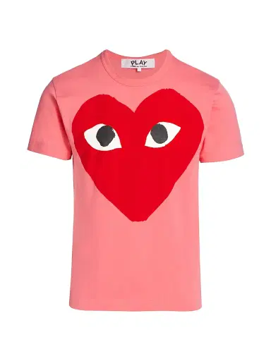 Comme des Garçons PLAY Men's Large Center Heart Graphic T-Shirt - Pink - Size Small | Thumbnail 1