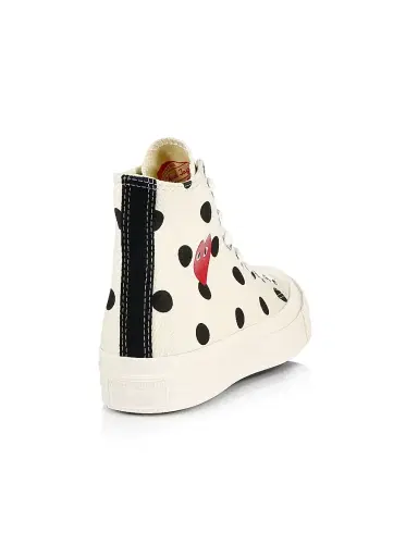 Comme des Garçons PLAY CdG PLAY x Converse Men's Chuck Taylor All Star Polka Dot High-Top Sneakers - Black - Size 11 | Thumbnail 3 Comme des Garçons PLAY CdG PLAY x Converse Men's Chuck Taylor All Star Polka Dot High-Top Sneakers - Black - Size 11 | Thumbnail 3