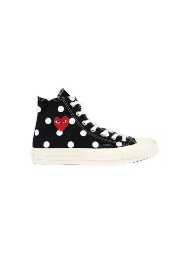Comme des Garçons PLAY CdG PLAY x Converse Men's Chuck Taylor All Star Polka Dot High-Top Sneakers - Black - Size 11 | Thumbnail 1 Comme des Garçons PLAY CdG PLAY x Converse Men's Chuck Taylor All Star Polka Dot High-Top Sneakers - Black - Size 11 | Thumbnail 1