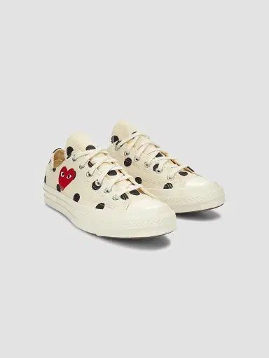 Comme des Garçons PLAY CdG PLAY x Converse Women's Chuck Taylor All Star Polka Dot Low-Top Sneakers - Off White - Size 12 | Thumbnail 2 Comme des Garçons PLAY CdG PLAY x Converse Women's Chuck Taylor All Star Polka Dot Low-Top Sneakers - Off White - Size 12 | Thumbnail 2