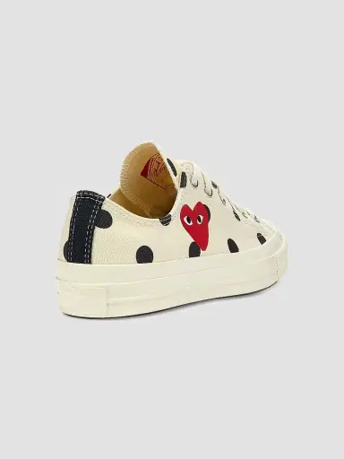 Comme des Garçons PLAY CdG PLAY x Converse Women's Chuck Taylor All Star Polka Dot Low-Top Sneakers - Off White - Size 12 | Thumbnail 3 Comme des Garçons PLAY CdG PLAY x Converse Women's Chuck Taylor All Star Polka Dot Low-Top Sneakers - Off White - Size 12 | Thumbnail 3