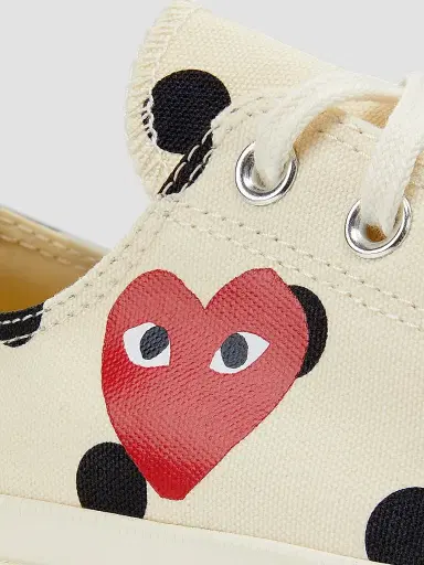 Comme des Garçons PLAY CdG PLAY x Converse Women's Chuck Taylor All Star Polka Dot Low-Top Sneakers - Off White - Size 12 | Thumbnail 5 Comme des Garçons PLAY CdG PLAY x Converse Women's Chuck Taylor All Star Polka Dot Low-Top Sneakers - Off White - Size 12 | Thumbnail 5
