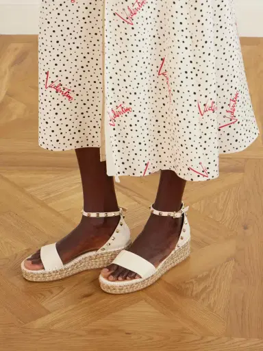 Valentino Garavani Rockstud Double Leather Espadrillas Sandals | Thumbnail 2